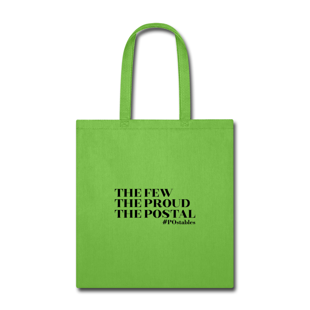 The Few The Proud The Postal B Tote Bag - lime green