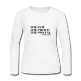 The Few The Proud The Postal B Women's Long Sleeve Jersey T-Shirt - white