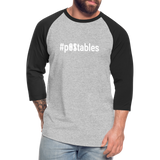 #pOStables W Baseball T-Shirt - heather gray/black