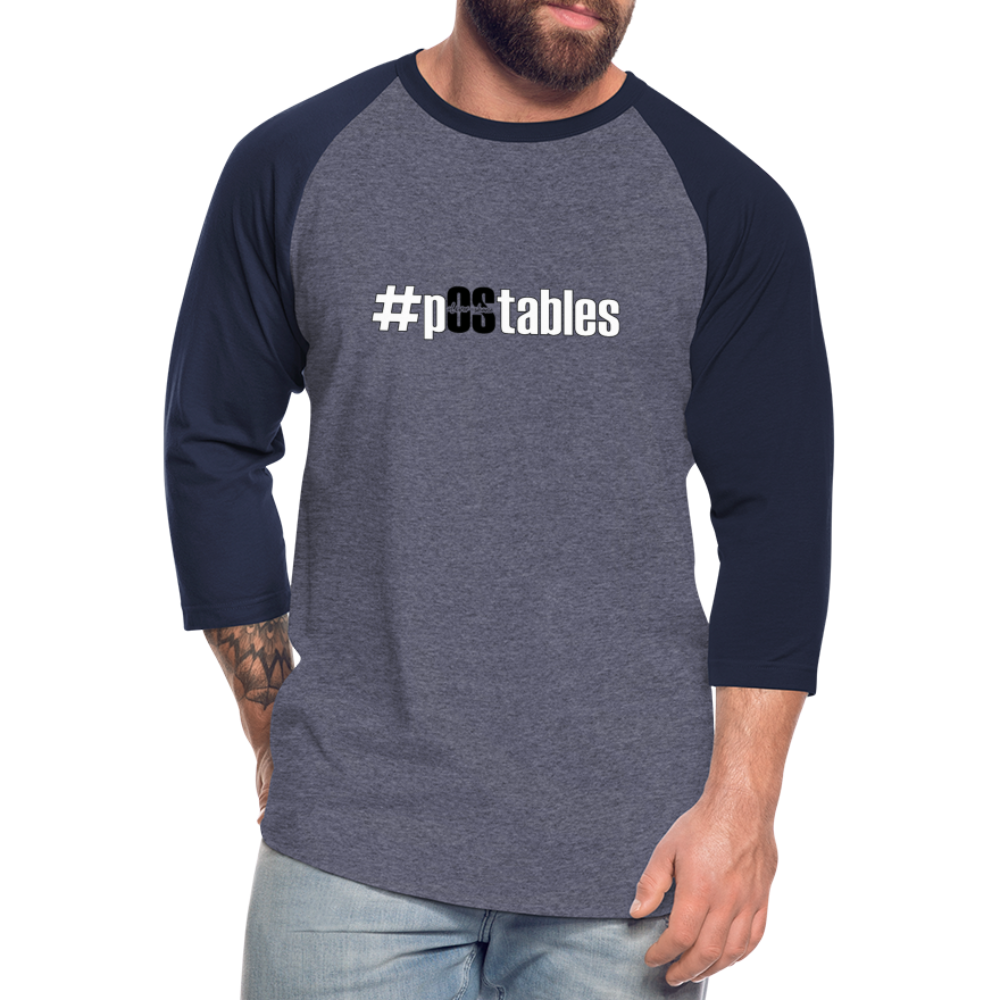 #pOStables WB Baseball T-Shirt - heather blue/navy