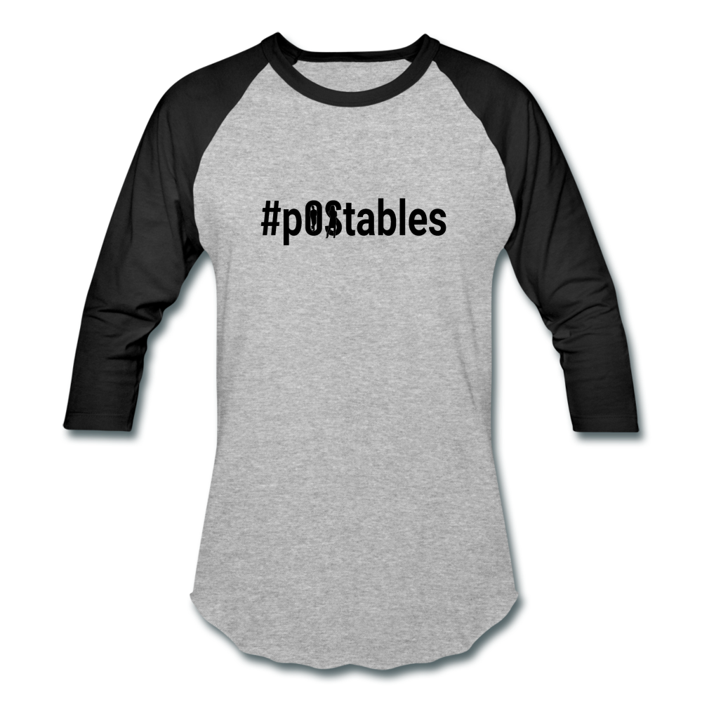 #pOStables B Baseball T-Shirt - heather gray/black