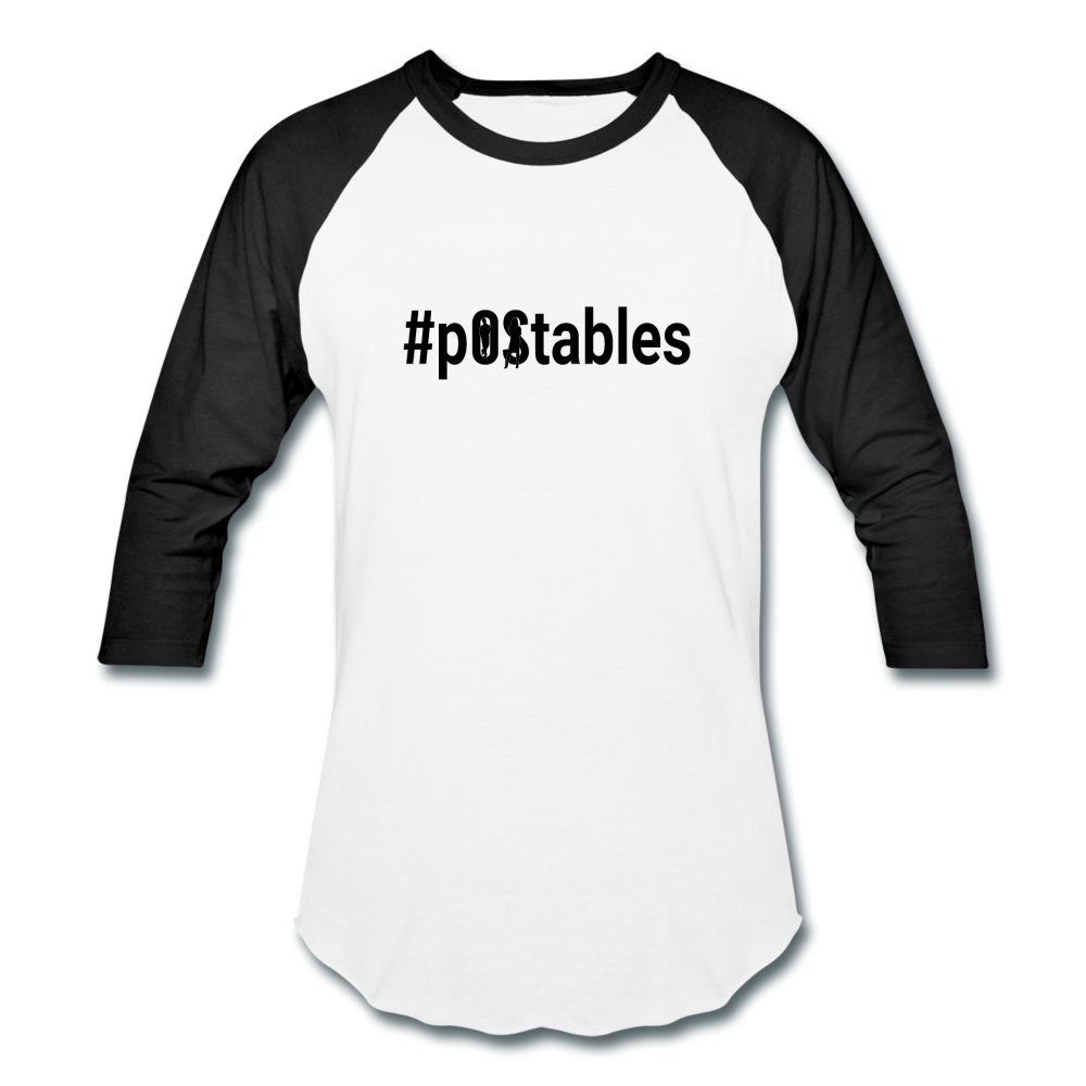 #pOStables B Baseball T-Shirt - white/black