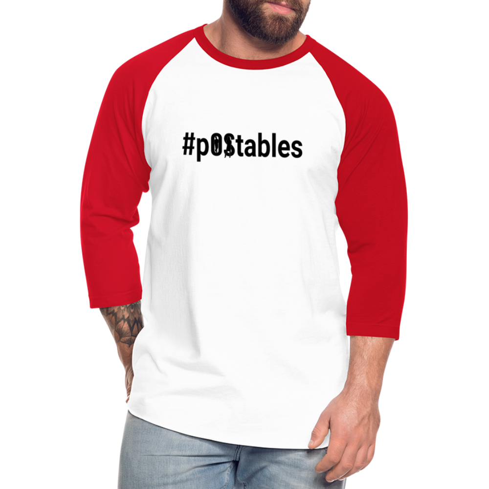 #pOStables B Baseball T-Shirt - white/red