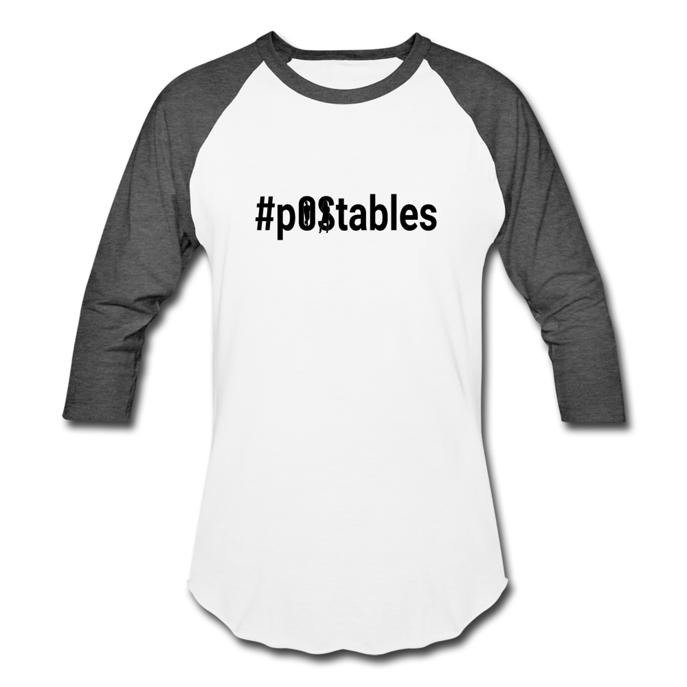 #pOStables B Baseball T-Shirt - white/charcoal