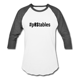 #pOStables B Baseball T-Shirt - white/charcoal