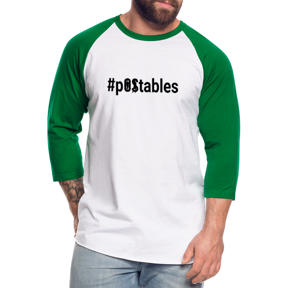 #pOStables B Baseball T-Shirt - white/kelly green