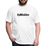 #pOStables B Fitted Cotton/Poly T-Shirt by Next Level - white