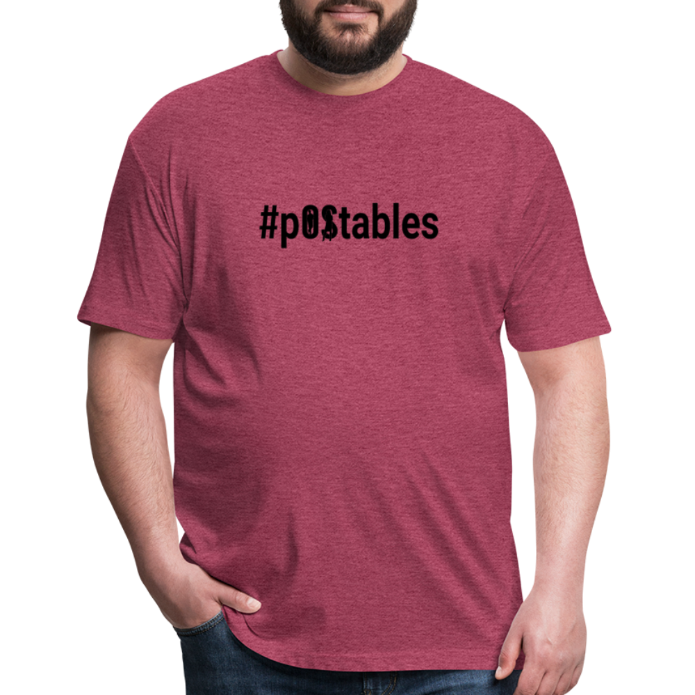 #pOStables B Fitted Cotton/Poly T-Shirt by Next Level - heather burgundy