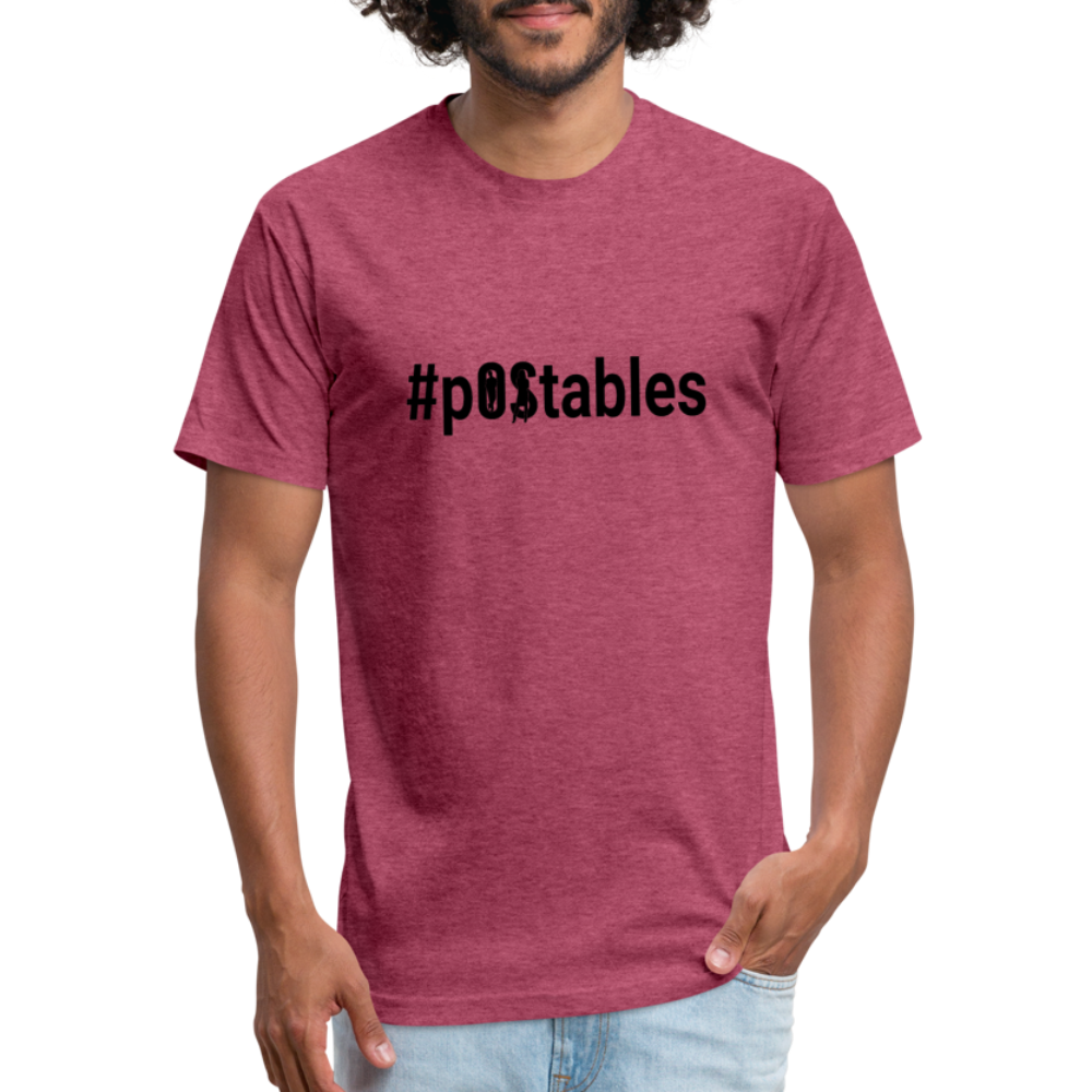 #pOStables B Fitted Cotton/Poly T-Shirt by Next Level - heather burgundy