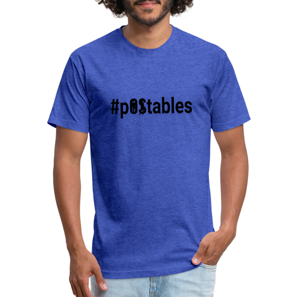 #pOStables B Fitted Cotton/Poly T-Shirt by Next Level - heather royal