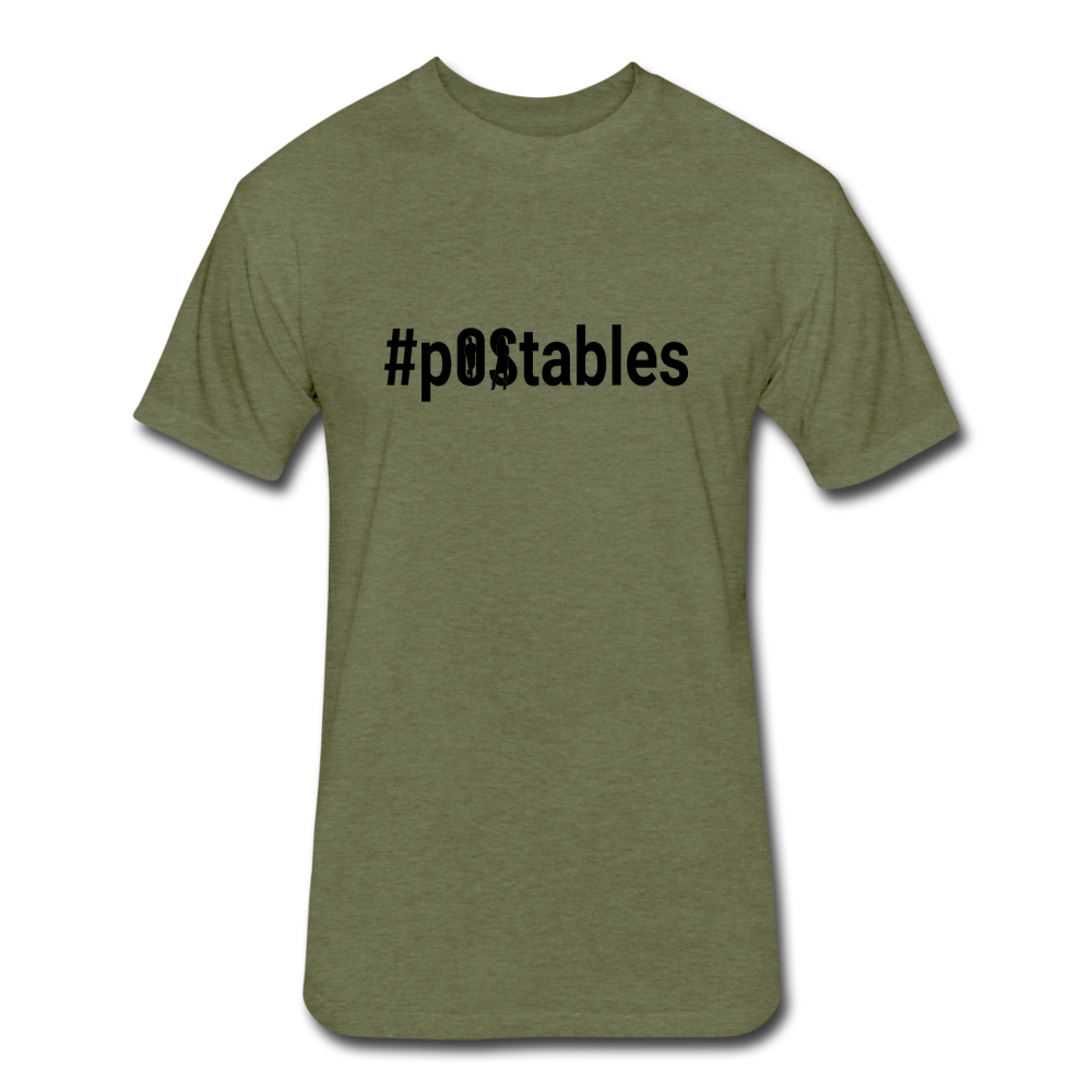 #pOStables B Fitted Cotton/Poly T-Shirt by Next Level - heather military green
