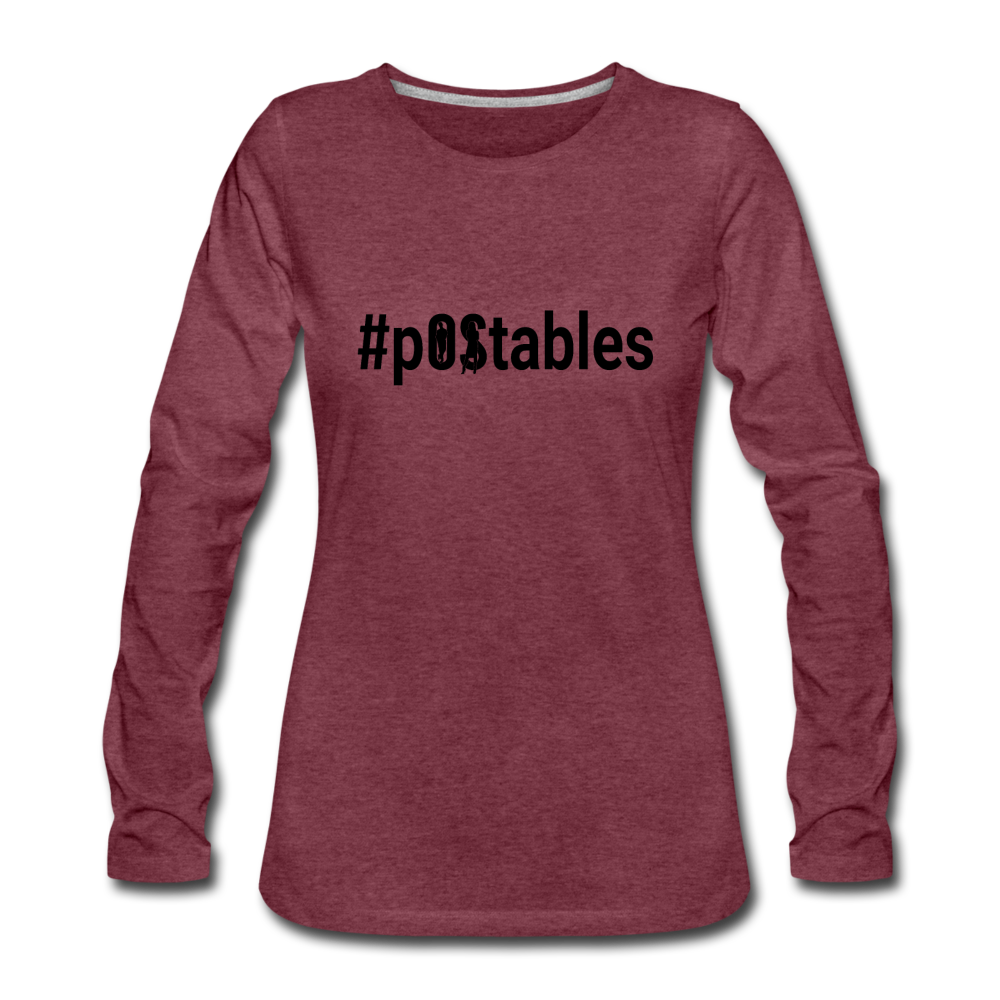 #pOStables B Women's Premium Long Sleeve T-Shirt - heather burgundy