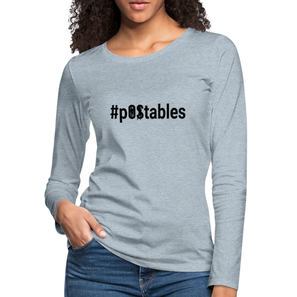 #pOStables B Women's Premium Long Sleeve T-Shirt - heather ice blue