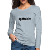 #pOStables B Women's Premium Long Sleeve T-Shirt - heather ice blue