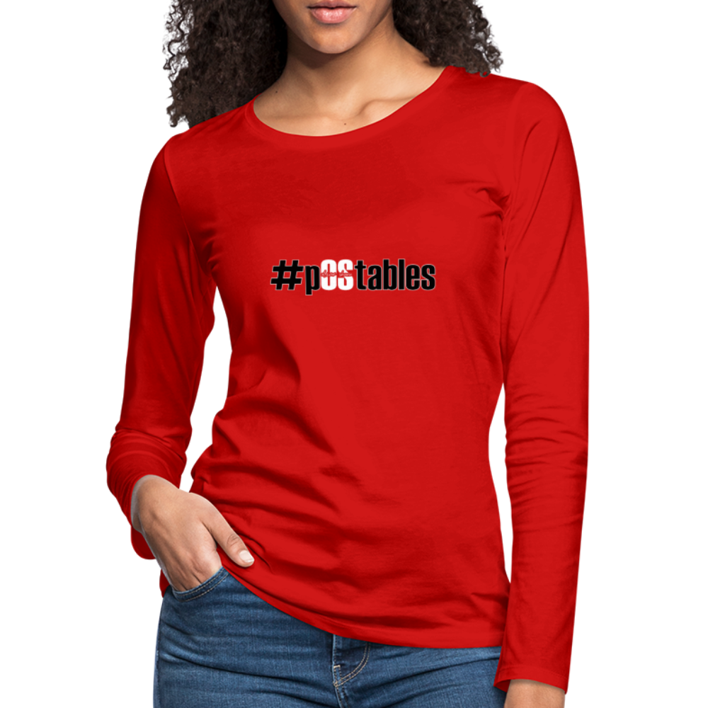 #pOStables BW Women's Premium Long Sleeve T-Shirt - red