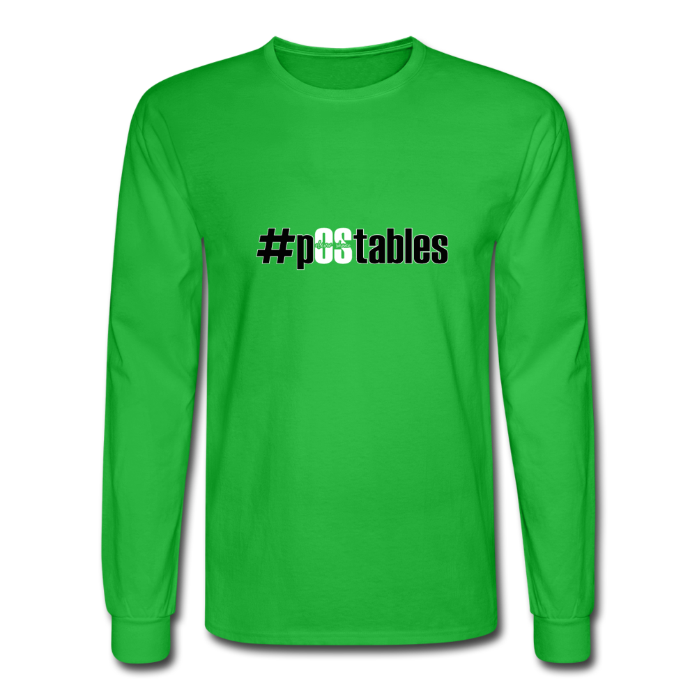 #pOStables BW Men's Long Sleeve T-Shirt - bright green