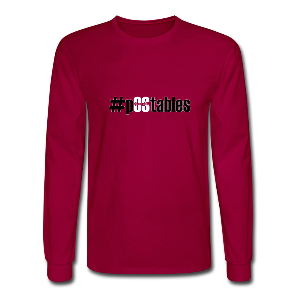 #pOStables BW Men's Long Sleeve T-Shirt - dark red