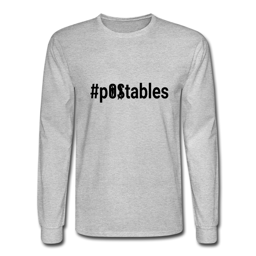 #pOStables B Men's Long Sleeve T-Shirt - heather gray