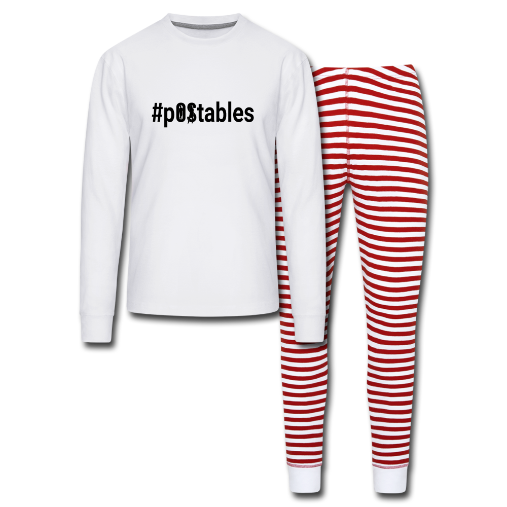 #pOStables B Unisex Pajama Set - white/red stripe
