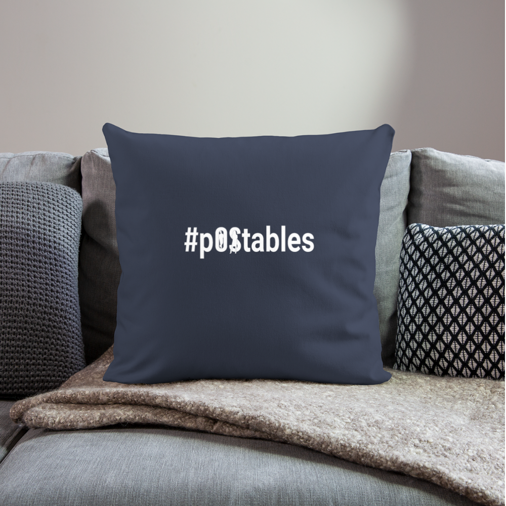 #pOStables W Throw Pillow Cover 18” x 18” - navy
