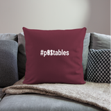 #pOStables W Throw Pillow Cover 18” x 18” - burgundy