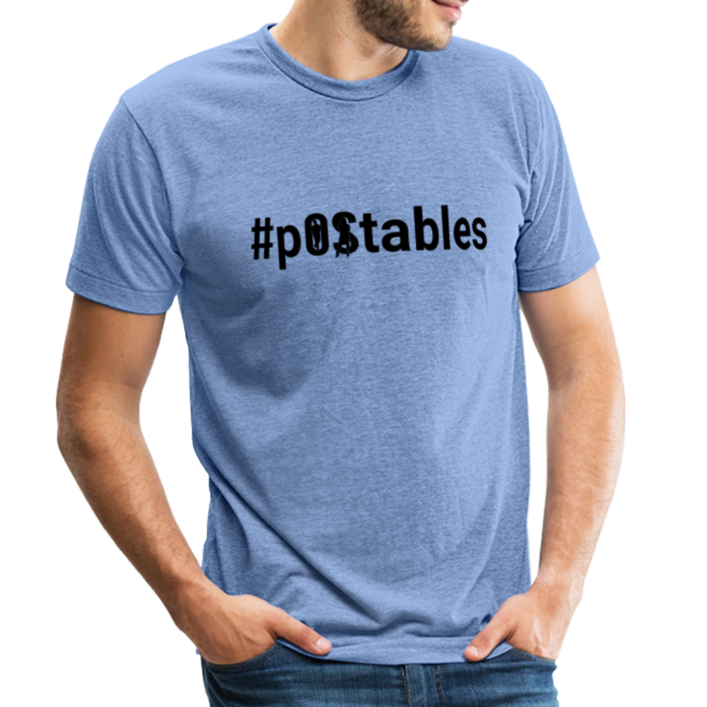 #pOStables B Unisex Tri-Blend T-Shirt - heather blue