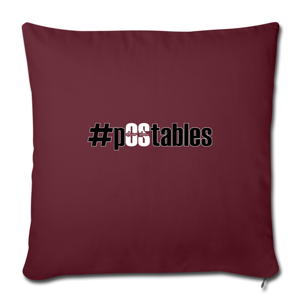 #pOStables BW Throw Pillow Cover 18” x 18” - burgundy