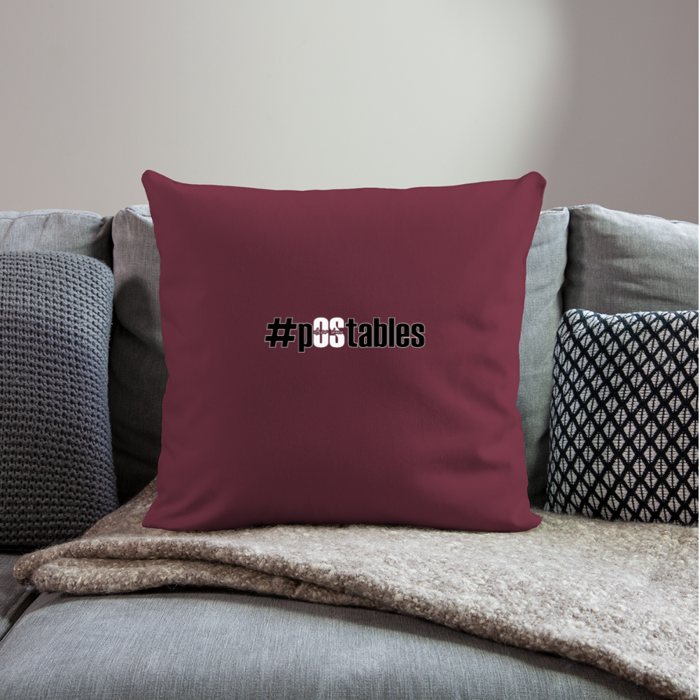 #pOStables BW Throw Pillow Cover 18” x 18” - burgundy