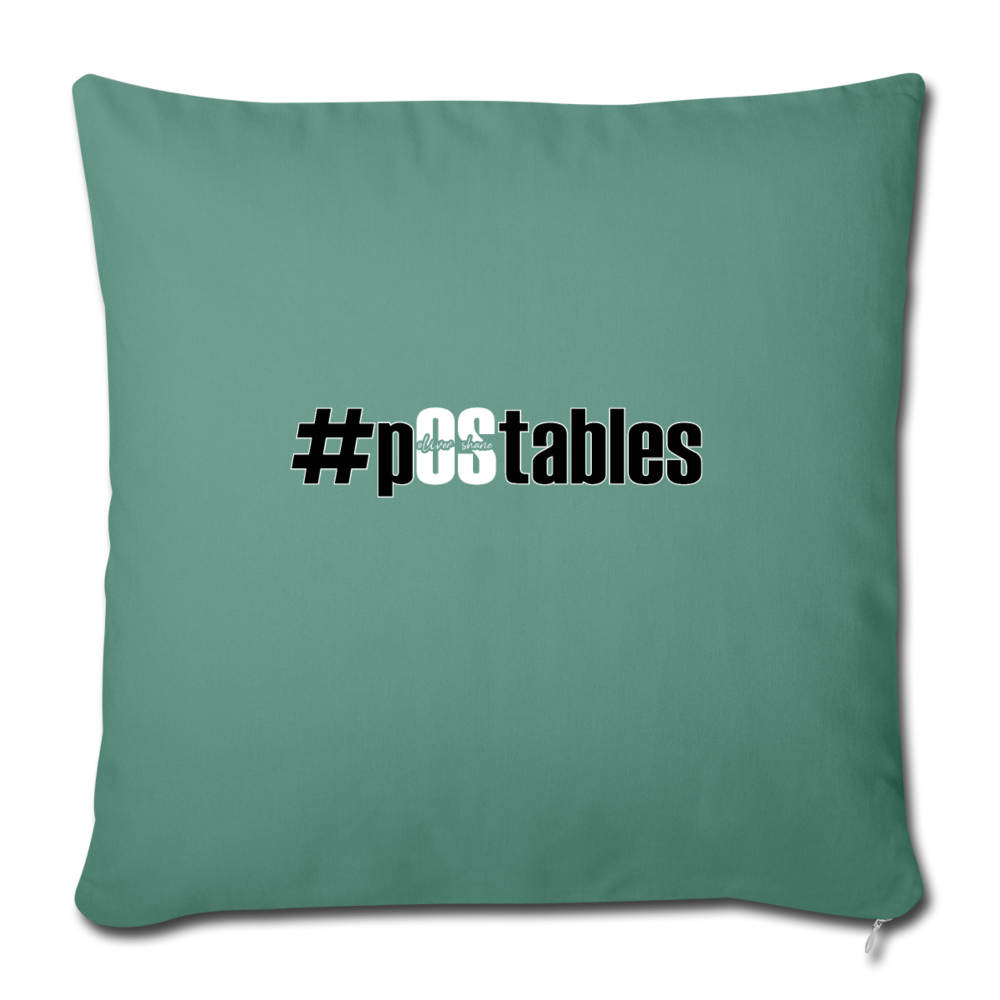 #pOStables BW Throw Pillow Cover 18” x 18” - cypress green