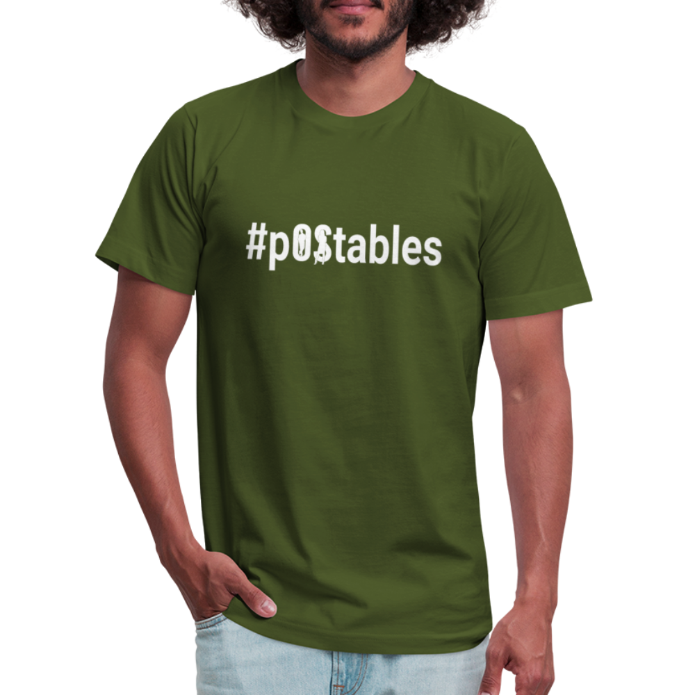 #pOStables W Unisex Jersey T-Shirt by Bella + Canvas - olive