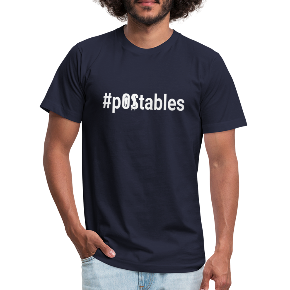 #pOStables W Unisex Jersey T-Shirt by Bella + Canvas - navy