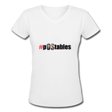 #pOStables Women's V-Neck T-Shirt - white