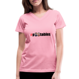 #pOStables Women's V-Neck T-Shirt - pink