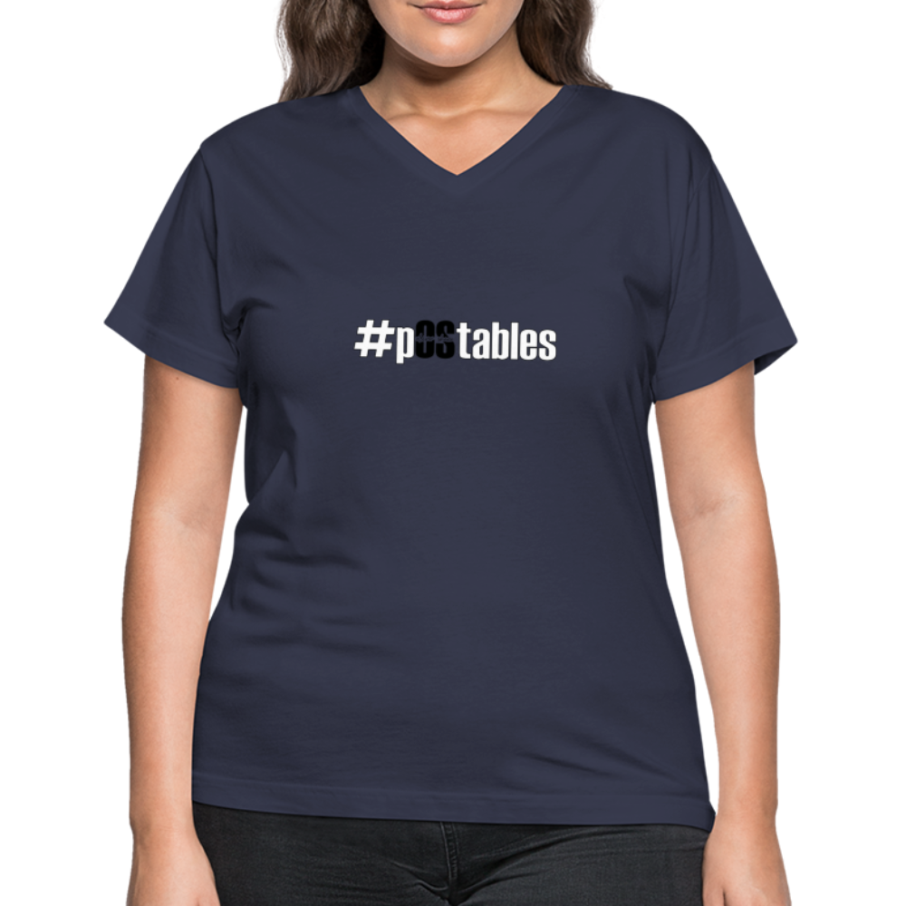#pOStables WB Women's V-Neck T-Shirt - navy
