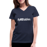 #pOStables W Women's V-Neck T-Shirt - navy
