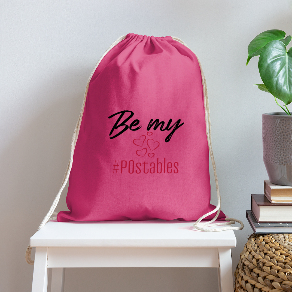 Be My #POstables B Cotton Drawstring Bag - pink