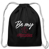 Be My #POstables W Cotton Drawstring Bag - black
