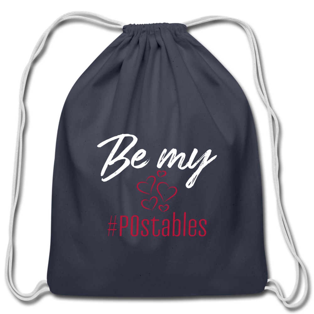 Be My #POstables W Cotton Drawstring Bag - navy