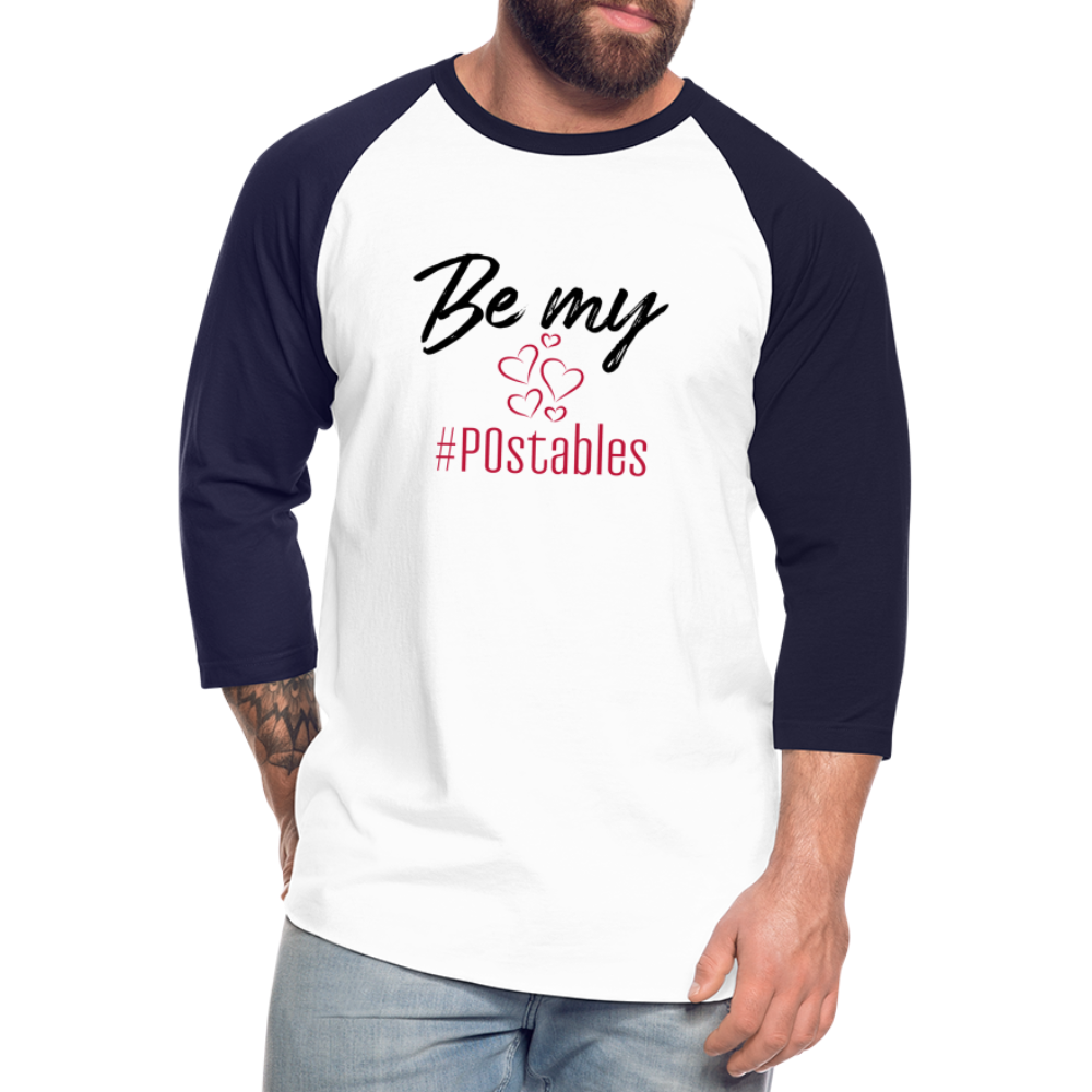 Be My #POstables B Baseball T-Shirt - white/navy