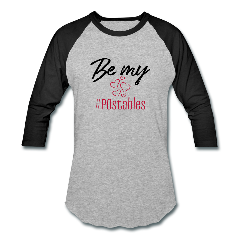 Be My #POstables B Baseball T-Shirt - heather gray/black