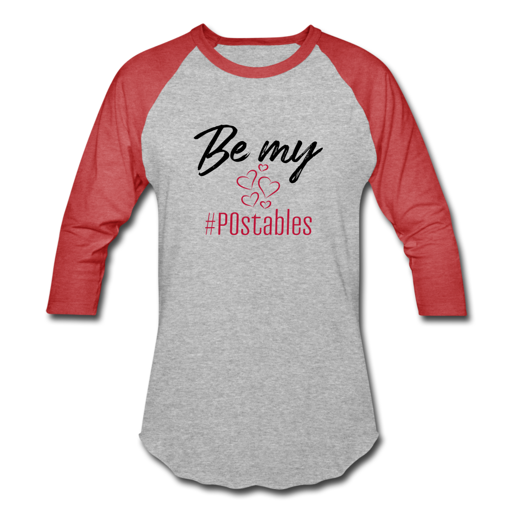 Be My #POstables B Baseball T-Shirt - heather gray/red