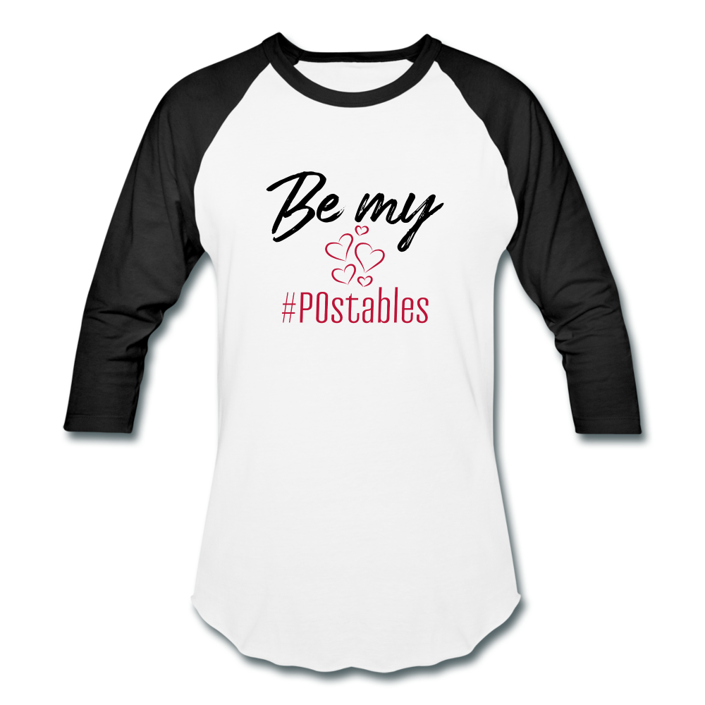 Be My #POstables B Baseball T-Shirt - white/black