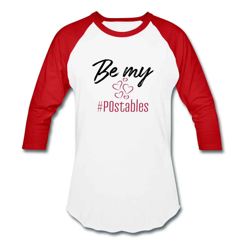 Be My #POstables B Baseball T-Shirt - white/red