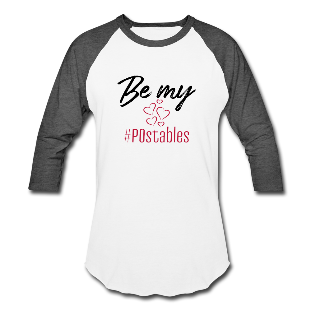 Be My #POstables B Baseball T-Shirt - white/charcoal