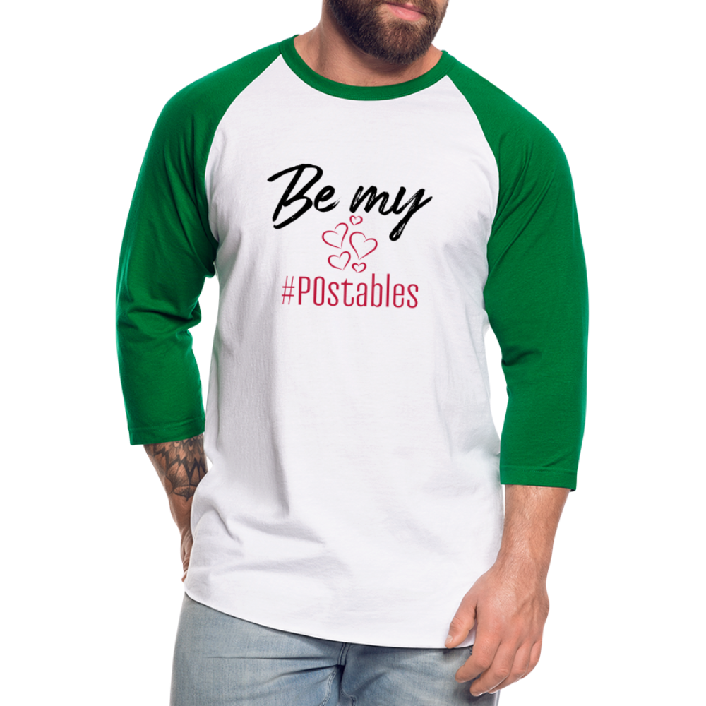 Be My #POstables B Baseball T-Shirt - white/kelly green