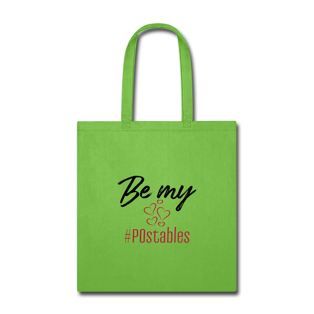 Be My #POstables B Tote Bag - lime green