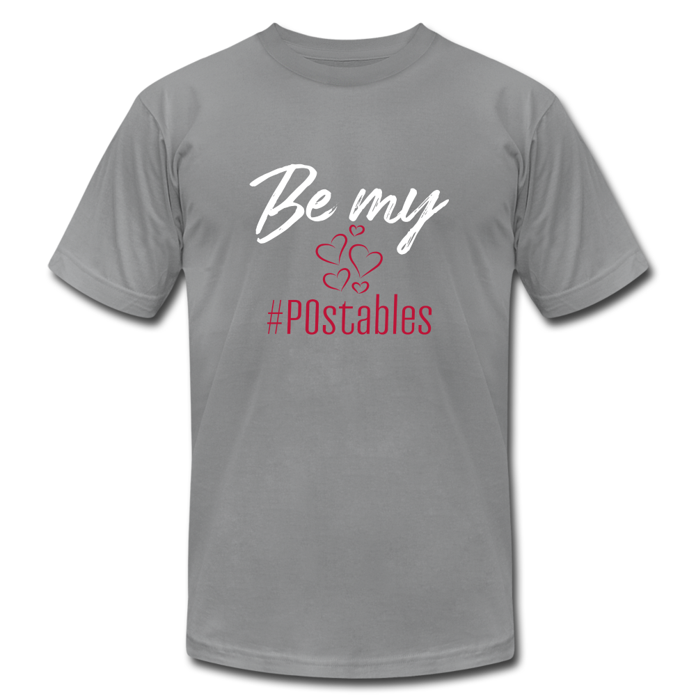 Be My #POstables W Unisex Jersey T-Shirt by Bella + Canvas - slate