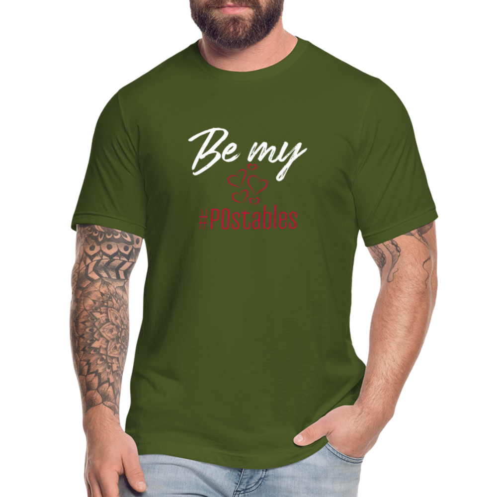 Be My #POstables W Unisex Jersey T-Shirt by Bella + Canvas - olive