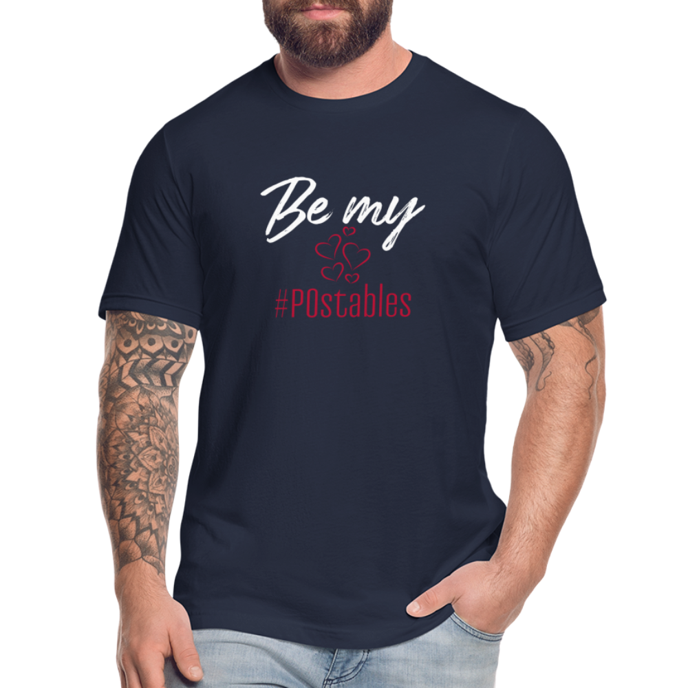 Be My #POstables W Unisex Jersey T-Shirt by Bella + Canvas - navy