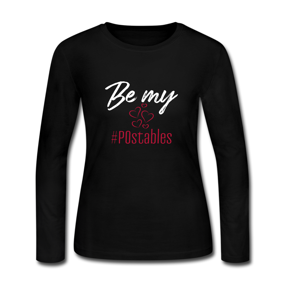 Be My #POstables W Women's Long Sleeve Jersey T-Shirt - black
